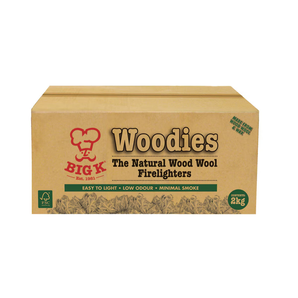 Big K Woodies Natural Wood Wool Firelighters, 2Kg