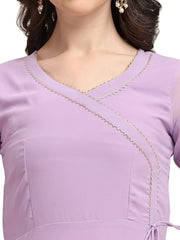 Estationeryhouse Women's Georgette Anarkali Kurta Kurti with Dupatta (Bottoms not Included)