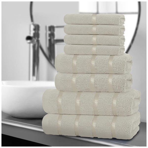 8pcs Egyptian Cotton Towel Set | Quick-Drying & Highly Absorbent | Includes 8 Towels | Sophisticated Design | 15 Elegant Colours | Machine Washable