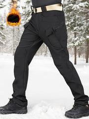 Lined Tactical Cargo Pants | Thickened, Fleece Multi-Pocket Design, Windproof, Stretch Fabric, Perfect for Winter Outdoor Activities, No Belt