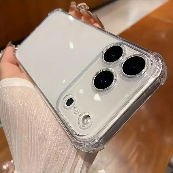 TVELO Clear Phone Case for iPhone 17, iphone 17 air, iphone 17 pro, iphone 17 pro max, Transparent Slim Fit Hard Protective Cover, Shockproof Mobile Case black greay