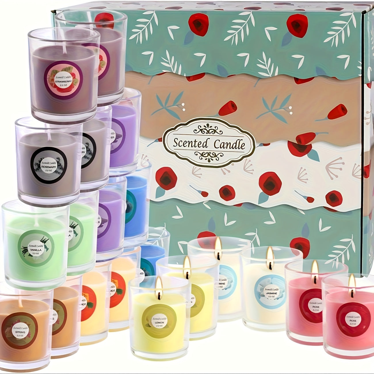 20 Colorful Scented Candles, Made Of High-quality Soy Wax, with Fragrances Such As Rose, Strawberry, Lemon, Etc. Dopamine Colorful Sweet Series Candles, Perfect Gifts for Valentine's Day, Weddings, Birthdays, And for Giving to Relatives And Friends.