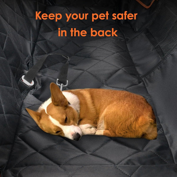 Dog Car Seat Cover, Dog Hammock for Car Back Seat, Car Dog Bed with Mesh Window and Storage Pocket, Waterproof, Nonslip, Scratchproof Dog Seat Cover for Cars/Trucks/Suv (Black)