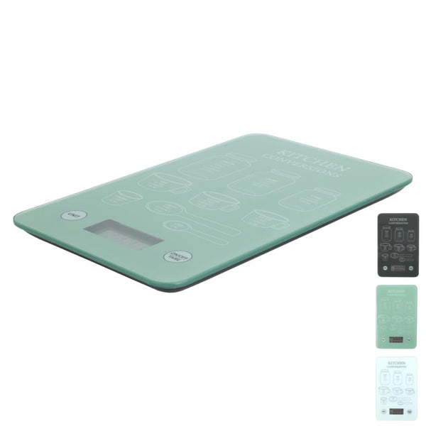 Envenzo Kitchen Scales With LCD Display Tempered Glass Battery Operated with Easy Measurements Conversion Scales for Cooking and Meal Prep, Electronic Digital Scales