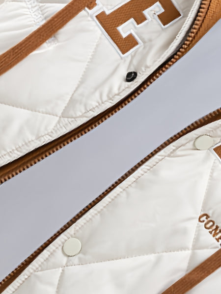 2025 New Men's Winter Warm Jacket with Letter Embroidery, Thickened Warm Casual Hooded 2-in-1 Look Padded Coat, Camping Christmas New Arrival