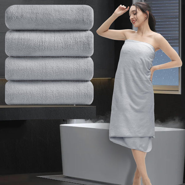 Pack of 2 Jumbo Bath Sheet 90 x 140 cm Premium 100% Egyptian Cotton Luxury Towel Ultra Soft & High Absorbent Quick Dry Hotel Quality Extra Large Bathroom Towels