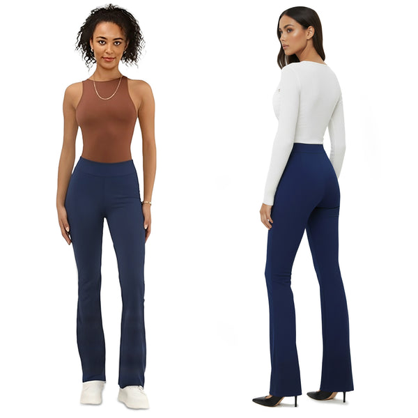 Ladies Flared Trousers Stretch Fit Comfort Fit High-Waisted Flared Pants Suitable For Nurses, Carers, Teachers, School Uniform, Yoga, Travel, Casual, Office Wear