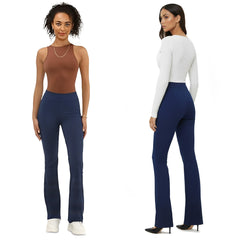 Ladies Flared Trousers Stretch Fit Comfort Fit High-Waisted Flared Pants Suitable For Nurses, Carers, Teachers, School Uniform, Yoga, Travel, Casual, Office Wear
