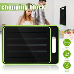 1pc Heavy-Duty Plastic Cutting Board with Non-Slip Surface & Hanging Hole - Space-Saving Kitchen Prep Station, Easy-Clean Black Chopping Board with Measurement Markings & Rounded Edges, Durable Multipurpose Food-Safe Plastic Board for Meat, Vegetables, Fr