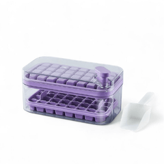 Ice Cube Tray with Lid and Bin, 56pcs Ice Cube Mold, 2 Trays & Ice Scoop, BPA