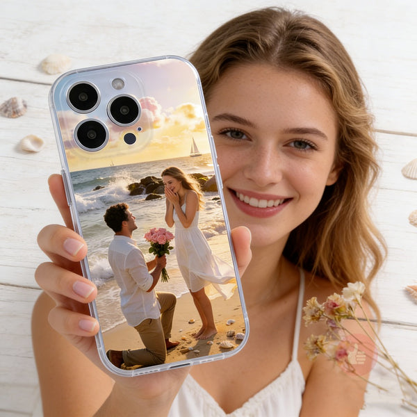 Phone Case: Custom Pictures Phone Cases for iPhone 17/16/15/14/13/12/11 Pro/Max/Plus, Personalized Phone Case, & Scratch-Resistant Thin, Light and Soft Material, Clear Case, Perfect as a Gift for Valentine's Day, Birthdays and Anniversaries.