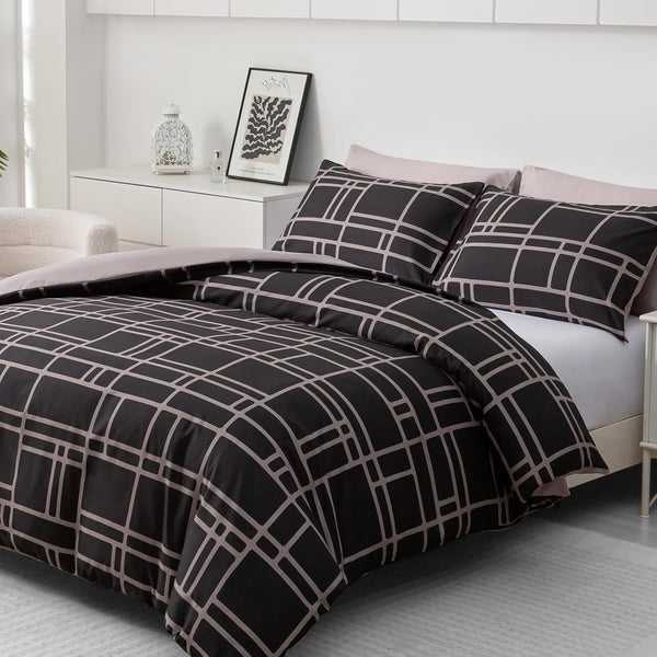 Pamposh Double Duvet Set Premium Brushed Microfiber Duvet Cover Double Ultrasoft Hypoallergenic Duvet Double Cover Set Non Iron Luxury Bedding Sets with Zipper Closure
