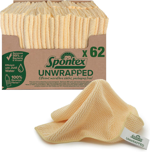 Spontex Microfibre Cloths for Cleaning | 8 Microfibre Collection Cleaning Cloths | for Use as Dusters, Dish Cloths & Kitchen Towels | 30 X 30Cm | Assorted Colours | 8 Count
