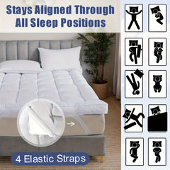Hotel Quality 10cm Extra Thick Mattress Topper With Deep Fitted Elastic Corners Luxury Mattress Topper For All Seasons And for all Sizes Available Single, Small Double, Double, King, And Super King
