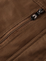 A Durable And Warm Medium to Long Men'S Winter Jacket, Suitable for Casual Work, Featuring Multiple Pockets, a Zipper, And a Hood for Outdoor Wind