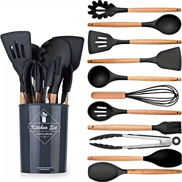 12 Silicone Kitchen Utensil Set, Non Stick Baking Cooking Utensils Cooking Spoon Tools