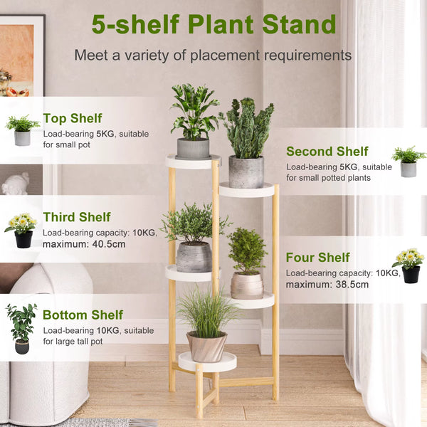small plant stands indoor uk Bamboo Plant Stands Indoor, 5 Tier Tall Corner Plant Stand Holder & Pl – CHERISH LEWIS