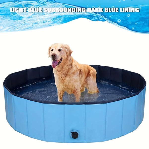 Foldable Dog Paddling Pool Pet Cat Swimming Pool Indoor/Outdoor Collapsible Summer Bathing Tub Shower Tub for Spring Outdoor Shower Play in Water