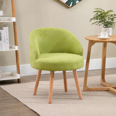 Set of 2 Small Accent Tub Chairs Occasional Lounge Sofa for Living Room Bedroom, Upholstered Fabric with Solid Wood Legs