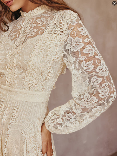 New Elegant Lace Flared Dress for Women