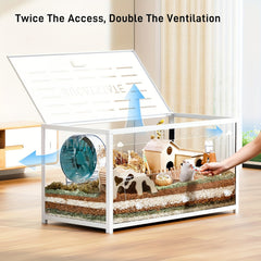 (Only 100cm Free 20L Paper Bedding)BUCATSTATE Hamster Cage Metal 2.0 80/100cm - Large Stackable Habitat For Small Animals, Deep Burrow Design, Easy Assembly, Dwarf & Syrian Hamsters, Guinea Pigs, Gerbils, Reptiles