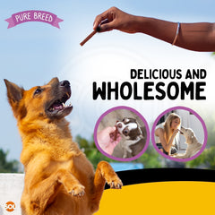 Pure Breed 12 Pack Chicken Dog Treats – Protein Strips | High Protein Dog Chew Strips | Low Calorie Dog Reward Treats | Resealable Pouch 150g Each | Bulk 1.8kg (12x150g)