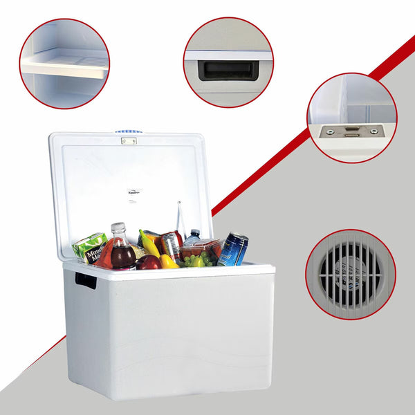 Koolatron 12V Electric Cooler 34L, Cool/Warm Box with Adjustable Strap in Grey