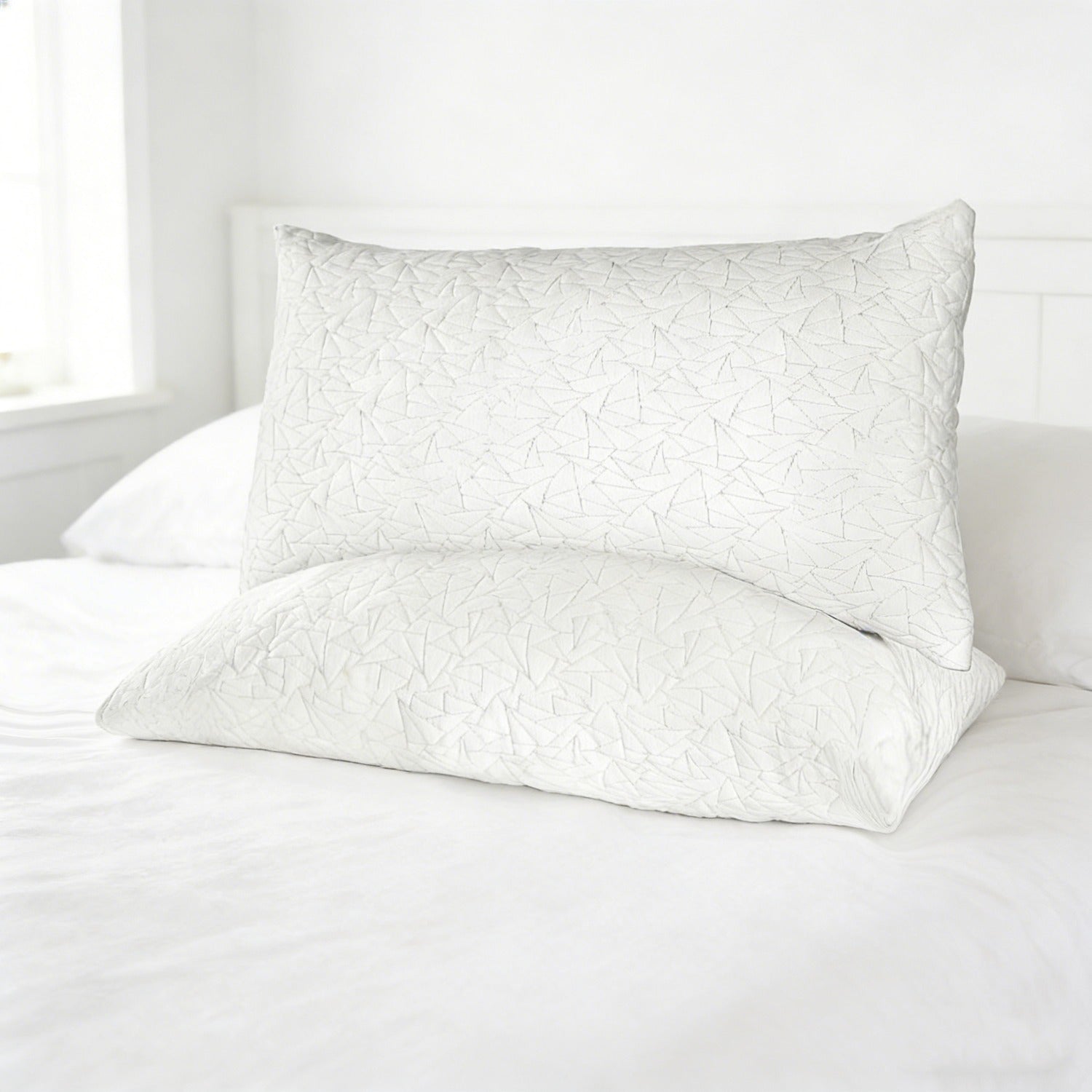 2-Pack King Size Bed Pillows - Adjustable Shredded Cooling Comfort for back, side & stomach Sleepers, Contemporary Bed Cushions with Zippered, Machine Washable (91.44 x 50.8 cm) Suitable for King Beds