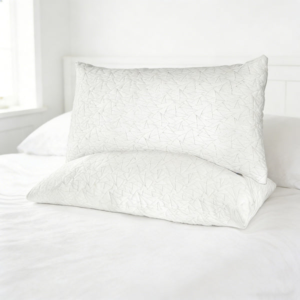 2-Pack King Size Bed Pillows - Adjustable Shredded Cooling Comfort for back, side & stomach Sleepers, Contemporary Bed Cushions with Zippered, Machine Washable (91.44 x 50.8 cm) Suitable for King Beds