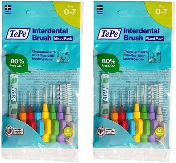 Tepe Interdental Brush, Original, Yellow, 0.7Mm/Iso 4, 8Pcs, Efficient Cleaning between Teeth, Plaque Remover and Dental Flosser for Small Gaps