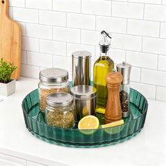 Non-Slip Rotating Storage Rack 1 Pack, Lazy Susan Organizer for Kitchen Spice Rack and Cosmetic Storage, Multi-functional Design for Cupboard Bedroom Bathroom Living Room Use, Complete Worktop Organizer Solution