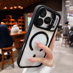 Phone Case: Luxury Matte Transparent Non-slip Shockproof Magnetic Bracket Phone Case for iPhone 17 Air 16 15 14 13 12 11 Pro Max Plus with Lens Film Protection Cover