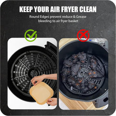 Roe Tenpo Air Fryer Liners, 100Pcs Disposable Baking Parchment Paper, Non-Stick & Greaseproof, Air Fryer Accessories for Ninja ON400UK AF140UK SL300UK, COSORI, Tefal, Russell Hobbs Air Fryer