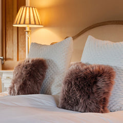 Bowron Double Sided Sheepskin Cushion, 35 X 35Cm in Brown