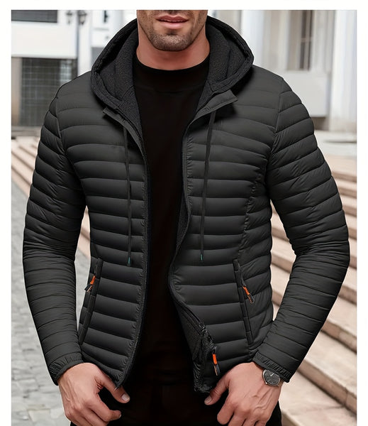Lightweight Warm Hooded Jacket - Windproof, Ultra-Warm Padding, Quilted Design, Practical Storage Pockets, Suitable for Winter Daily Wear and Outdoor Occasions, Nylon Fabric, Zip Closure, Regular Fit, Winter Coat | Hooded Jacket |