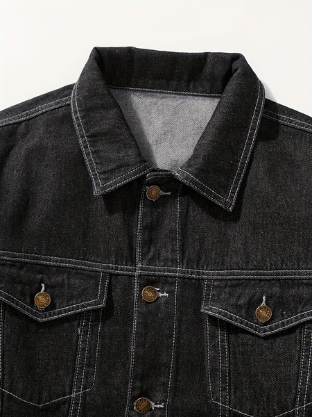 Men's Casual Slim Jacket Vintage Lapel Denim Jacket