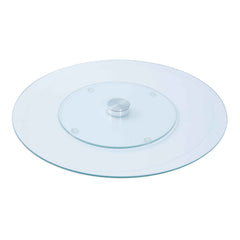 35cm Glass Lazy Susan Turntable with Rotating Design, Non-Slip Base, Round Rotating Serving Tray for Dining Table, Parties, Centerpiece Display, Kitchen Organizer