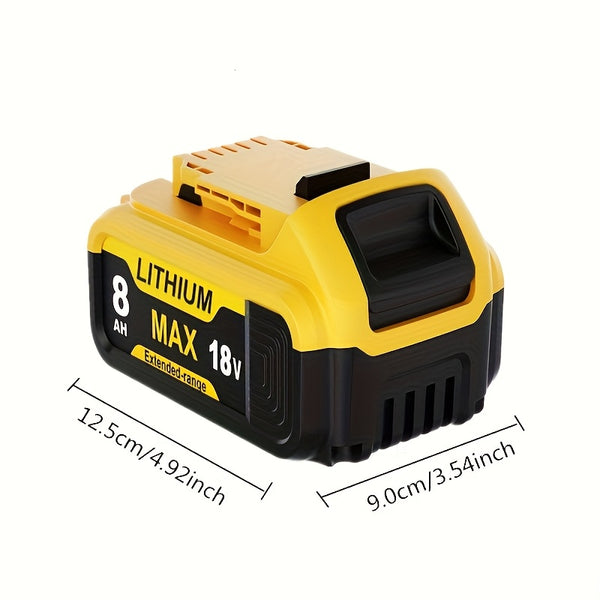 1/2/4pcs 18V 8.0Ah Battery Replacement for Dewalt Power Tool for Dewalt Battery 18V DCB180 DCB181 DCB182 DCB184 DCB200 DCB201 DCB204 And Cordless Power Tools with LED Indicator