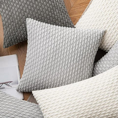 Set of 2 Luxury Corduroy Throw Pillow with Pillow Inserts, 18