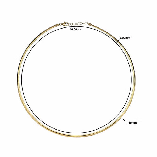 14Ct Yellow Gold Omega Chain Necklace