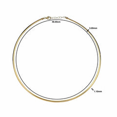 14Ct Yellow Gold Omega Chain Necklace