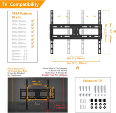 Universal Table Top TV Stand - Swivel TV Stand Base for 26-55 Inch Lcd/Led/Oled/Plasma Tvs with Bracket Height Adjustable Max. VESA 400X400Mm up to 40KG1