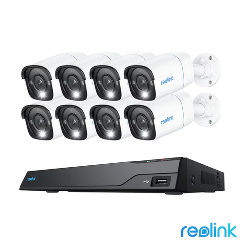 Reolink 8MP (4K) UHD NVR Poe AI 16 X Channel / 8 X Bullet Camera Kit with 4TB HDD