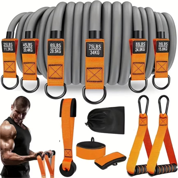 Resistance Strap with Handle: Used for Muscle Training, Strength Building Yoga Body Shaping Home Fitness Equipment - Natural
