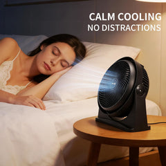 Powerful Turbo Desk Fan – 90° Adjustable Tilt Air Circulator Fan, Ultra-Quiet 3-Speed Table & Wall Mountable Fan for Bedroom, Home, Office (Black)