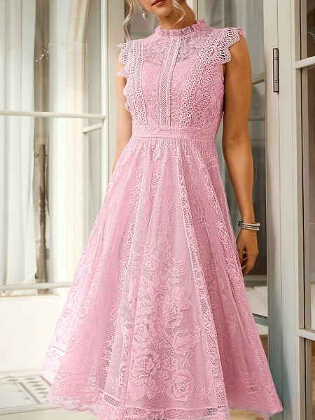 New Elegant Lace Flared Dress for Women