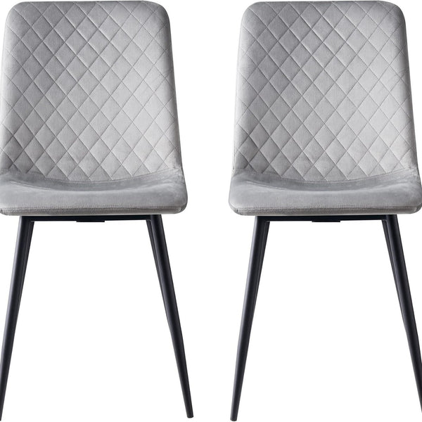 mcc direct Set of 2 Designer Velvet Chairs Fabric Dining Chairs with Metal Legs-Lexi Chairs