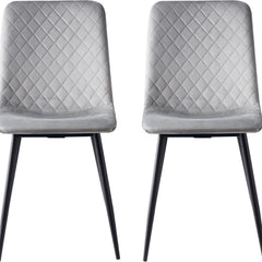 mcc direct Set of 2 Designer Velvet Chairs Fabric Dining Chairs with Metal Legs-Lexi Chairs