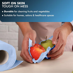 12 X Efforias Centrefeed Blue Rolls | 2 Ply Embossed Paper Towels | Strong & Absorbent | Perfect for Commercial & Kitchen Use Cleaning Toilet