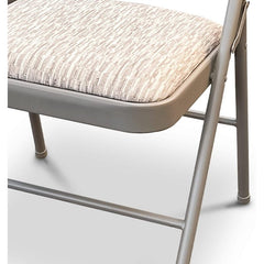 Crystals Deluxe Fabric Padded with Heavy Duty Steel Metal Frame Folding Back Rest Chair for Home Garden Office Computer Desk (1)